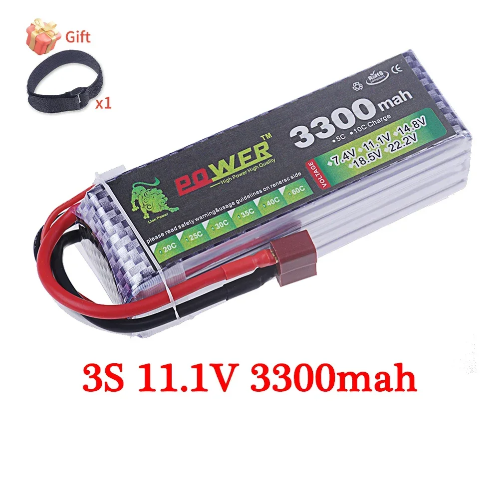 60C Lipo Battery 3300mAh 7.4V 11.1V 14.8V 22.2V Battery 2S 3S 4S 6S With T XT60 Connector For RC Car Truck Helicopter Parts