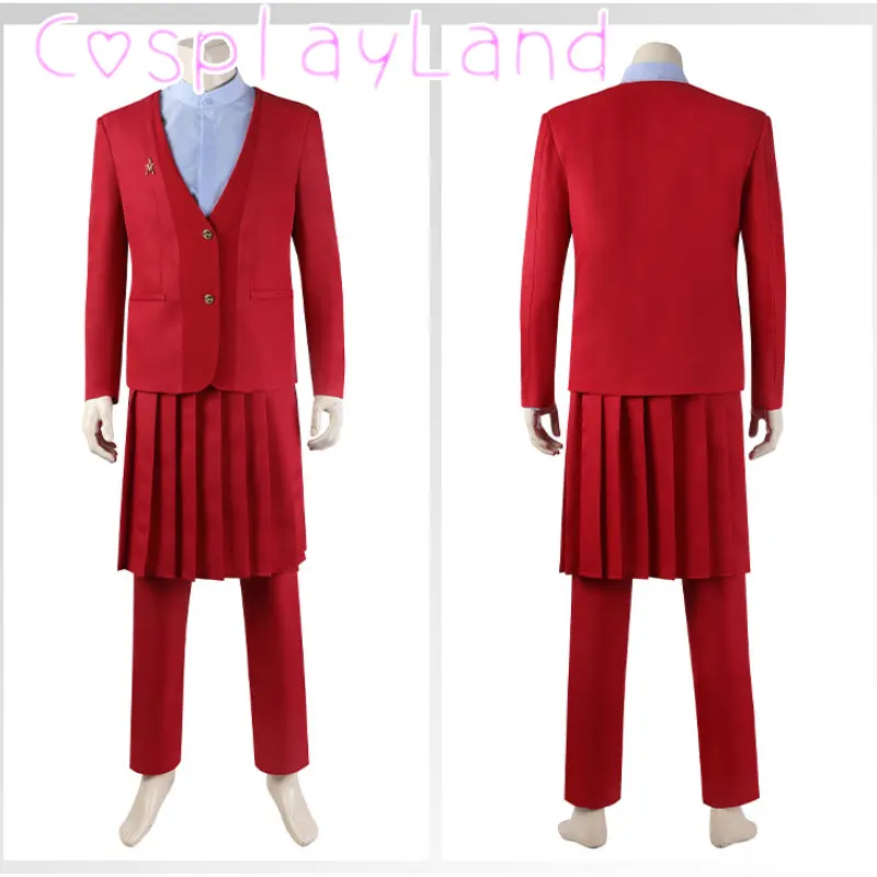 The Ballad of Songbirds and Snakes Snow Cosplay Costume Red Men Uniform Suit Full Set Halloween Carnival Party Roleplay Outfit