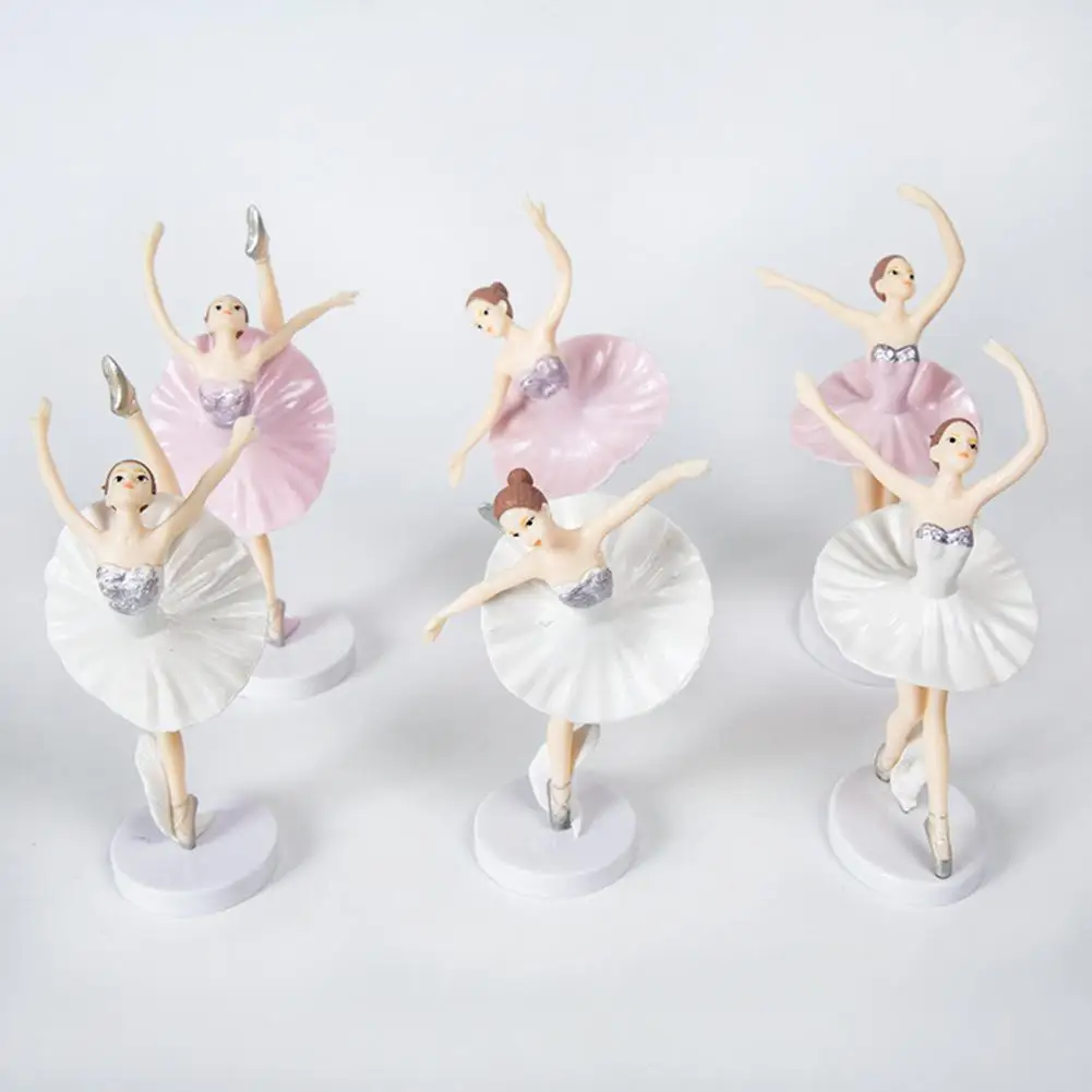 Creative Cupcake Toppers Beautiful Shape Long Lasting Ballet Girl Figures Dancing Ballerina Ballet Girl Resin Figurine