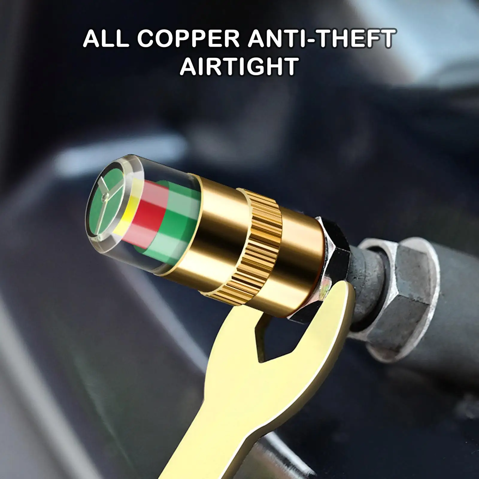 

【Local Stock】4PCS/set 2 Color Eye Alert monitoring Car Cup Monitoring 2.4 Tire Pressure Tire Cap Valv Pressure 4Pcs Bar Too R3B3