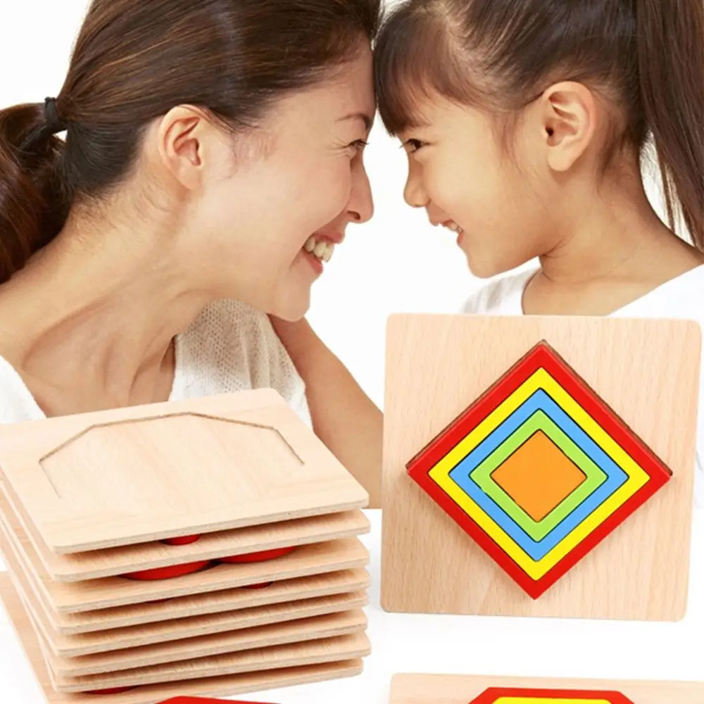 

Interesting Geometric Shape Puzzles Board Wooden Parent-child Toy Montessori Toy Enlightenment Toy Early Education Toy Kids Toys