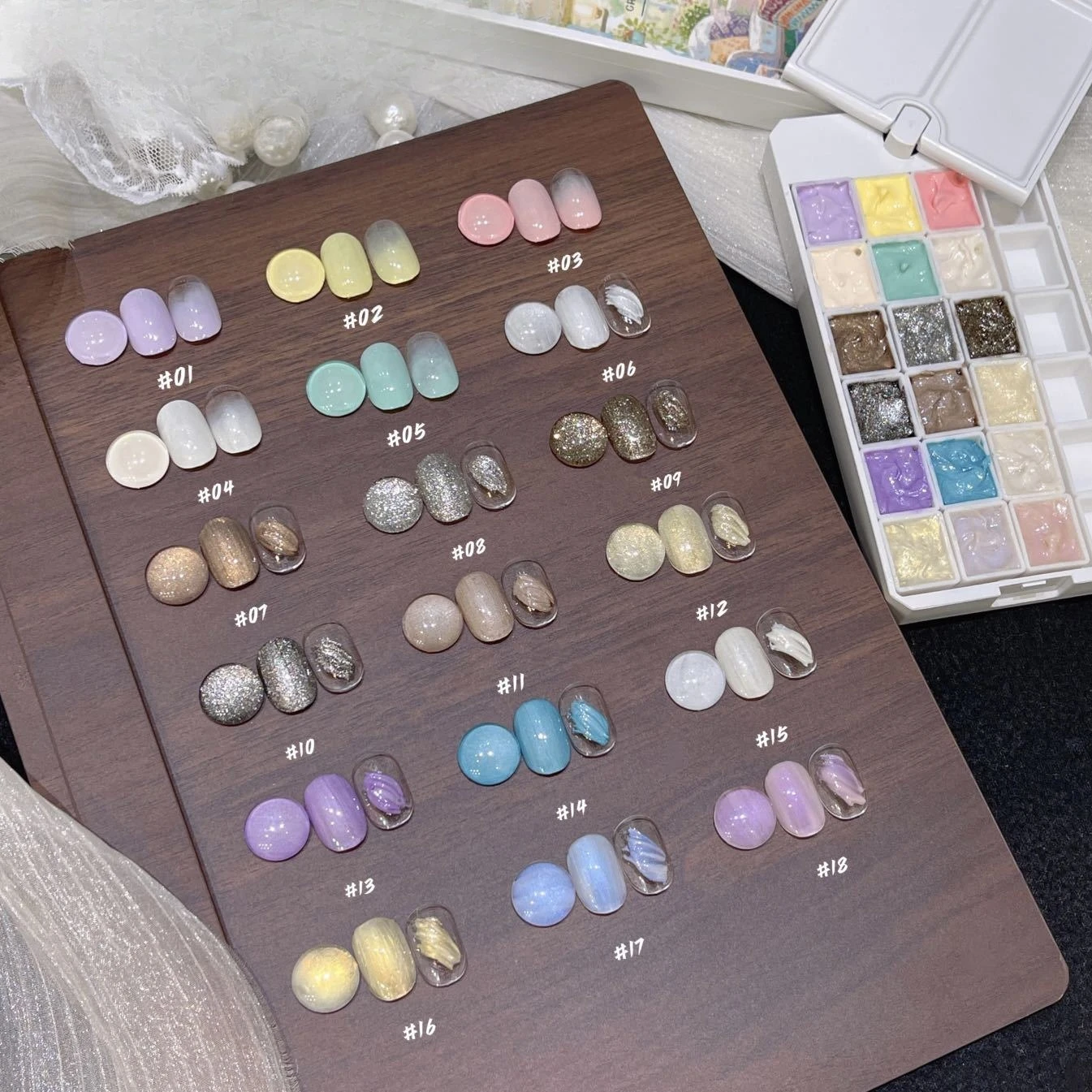 

18 Colors Pat Painting Gel Nail Polish Set Blooming Transfer Design UV LED Soak Off Gel Varnishes Gradient Pat Gel Palette