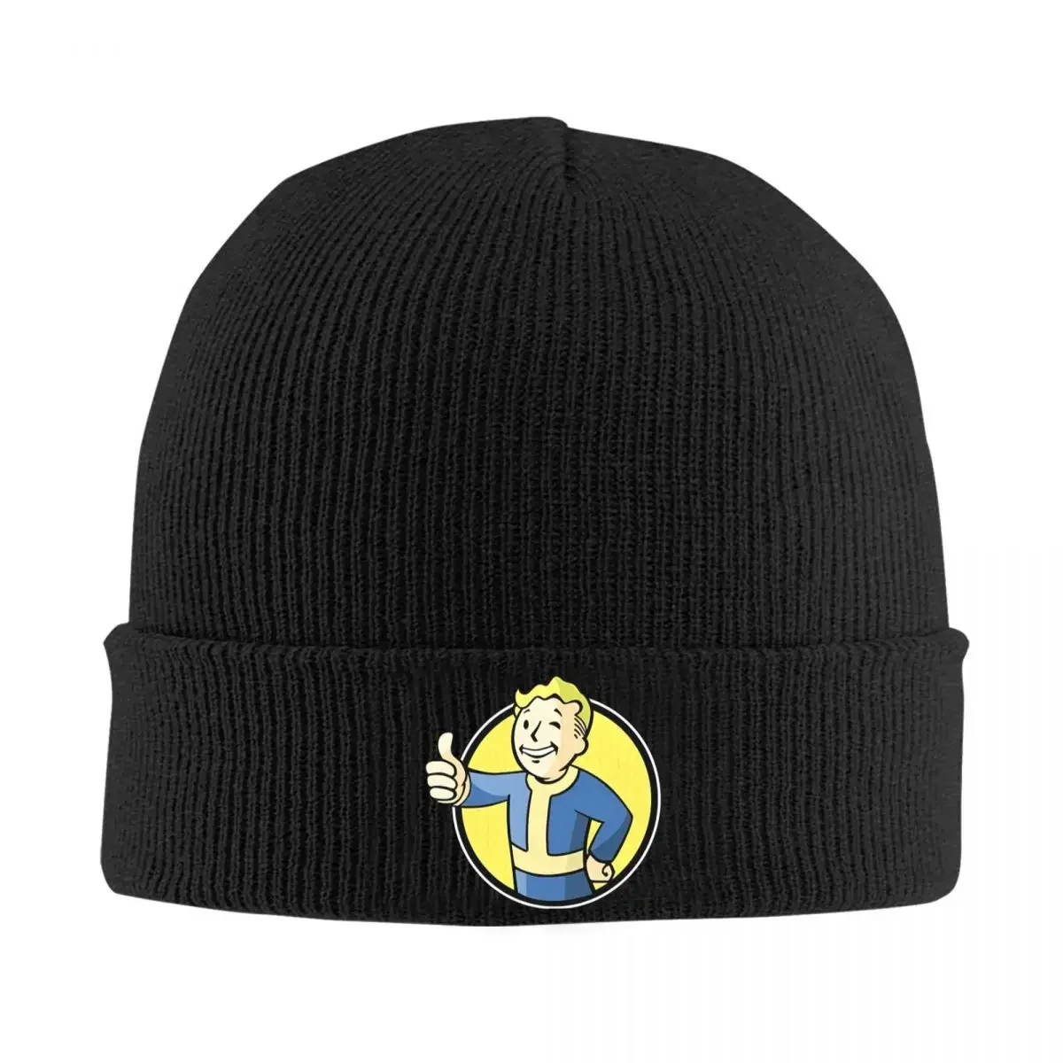 Vault-Tec Logo Beanie Hats Fallouting Game Knit Hat Kpop Warm Men Women Unisex Caps Winter Retro Bonnet Hats Birthday Present