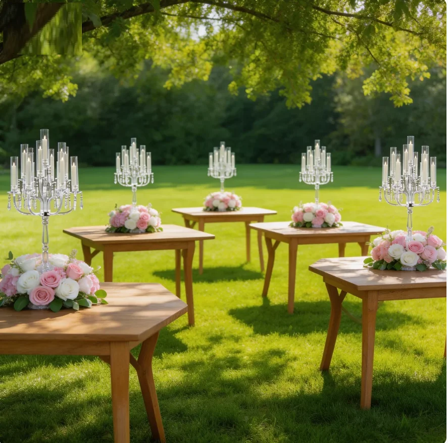 4/6/10pcs Wedding Road Sign Acrylic Candlestick Road Stand Candlestick Wedding Decoration Event Decoration