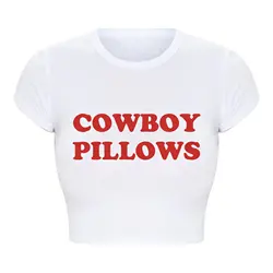 Cowboy Pillows Women Cropped Tops Harajuku Baby Tee Y2k Summer Fashion T Shirt Femme Kawaii Clothes Hot Girl Tshirt Dropshipping