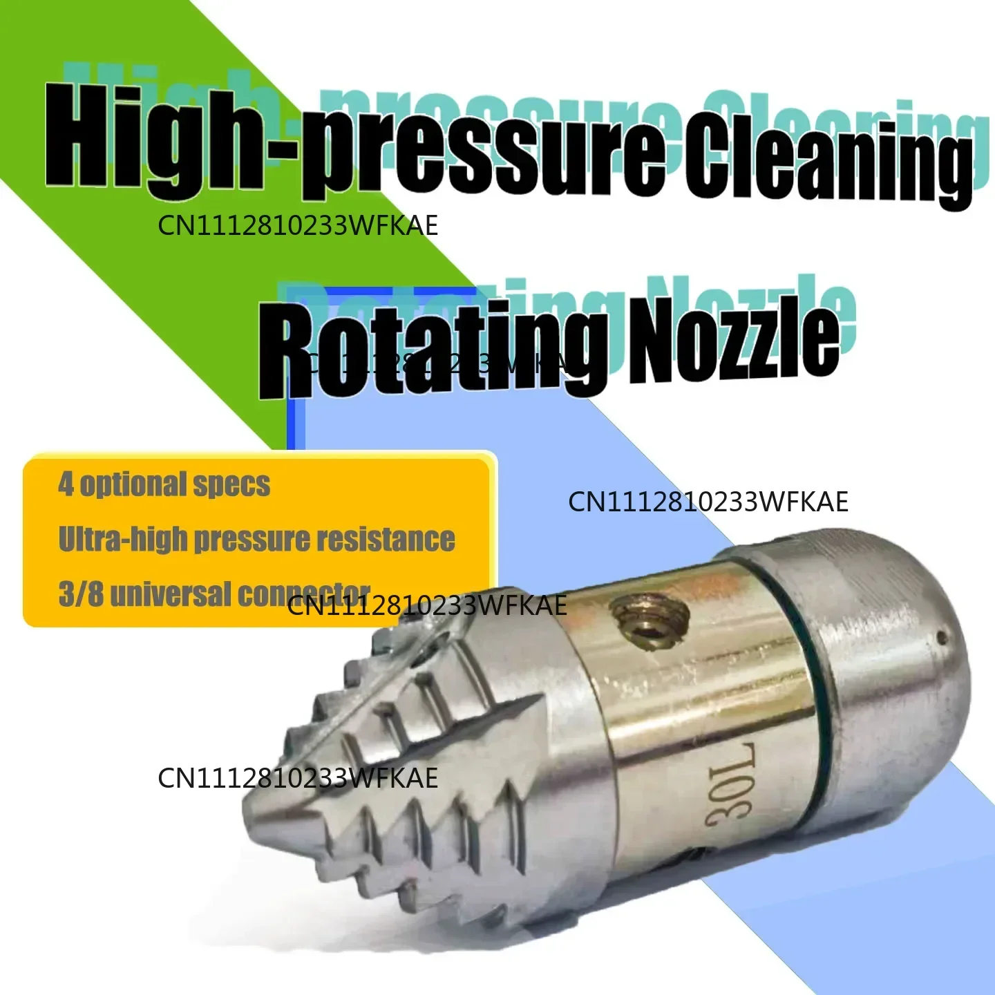 Heavy-Duty Stainless Steel High Pressure Rotary Nozzle 3/8