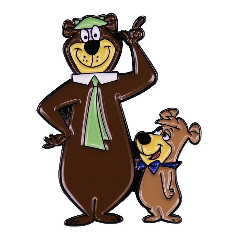 Yogi Bär Abzeichen Yogi Bär und Boo Boo Bär Brosche lustige animierte Film Emaille Pin