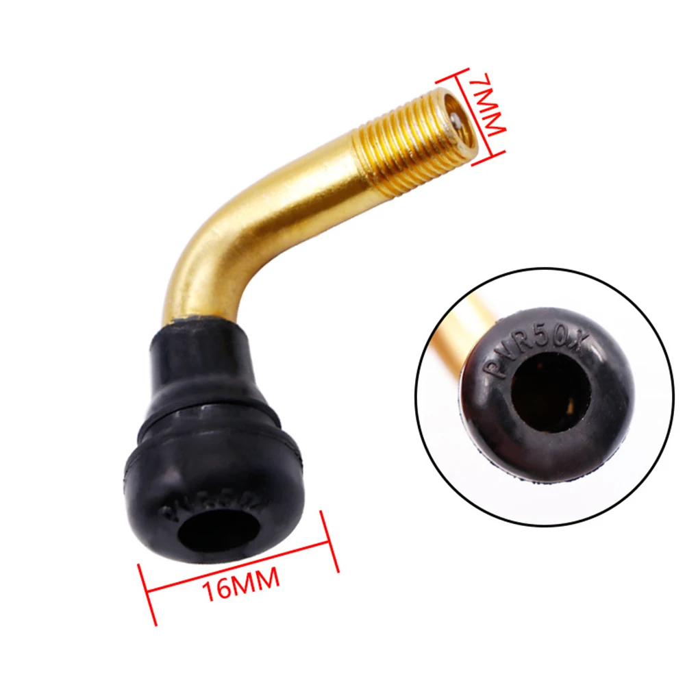 2 Pcs black small head golden body VR50X vacuum tire valve nozzle motorcycle electric vehicle tire valve bend valve tire valve