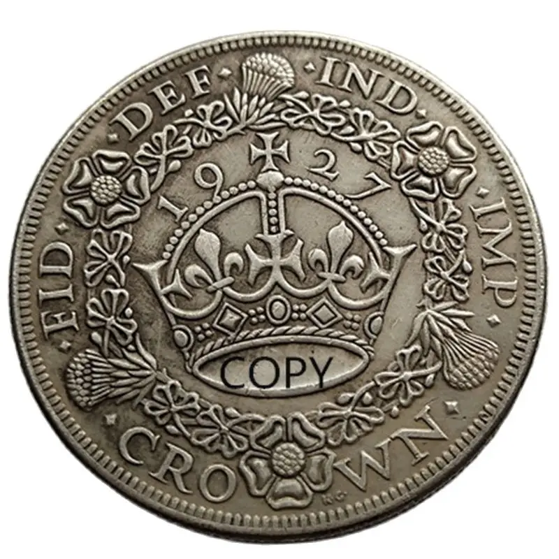 Reproduction Silver Plated United Kingdom Crown Decorative Commemorative Coin