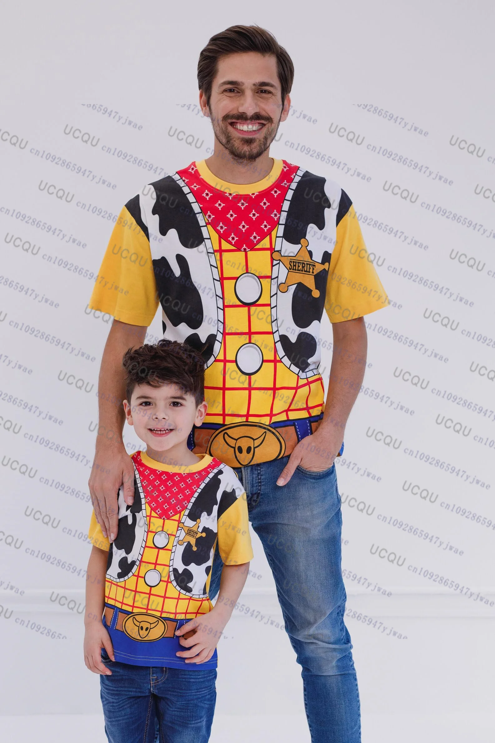 

Футболка с короткими рукавами «История игрушек Вуди Базз», осенние семейные футболки, уличная одежда в стиле Харадзюку, повседневная футболка для косплея для детей/взрослых