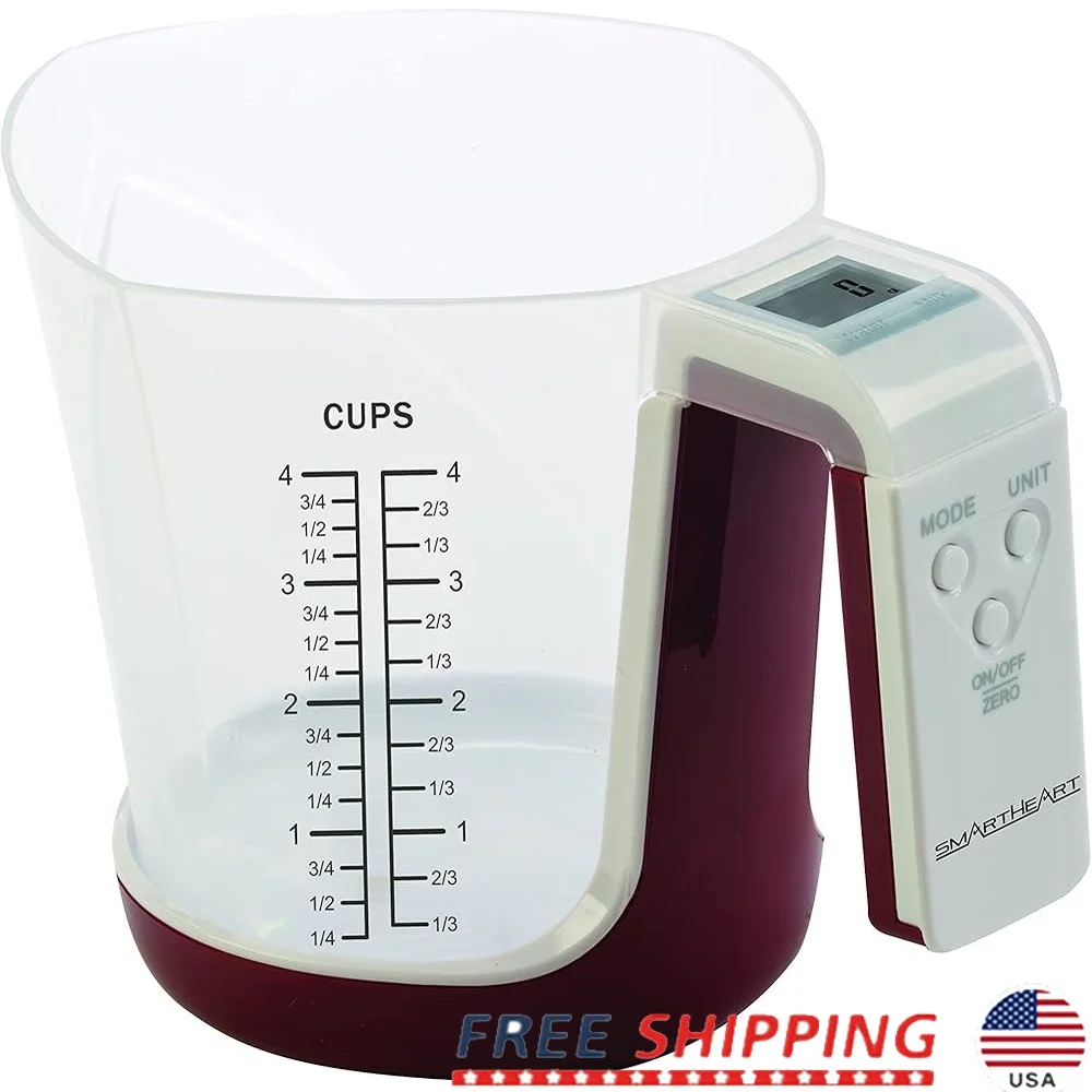 

Digital Kitchen Measuring Cup Scale Accurate Liquid Solid Measurements Unit Conversion Grams Lbs Oz Multiple Uses LCD Display