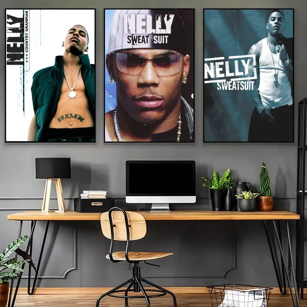Póster Artístico de cantante Nelly, pared adhesiva para el hogar, sala de estar, dormitorio, Bar, decoración estética
