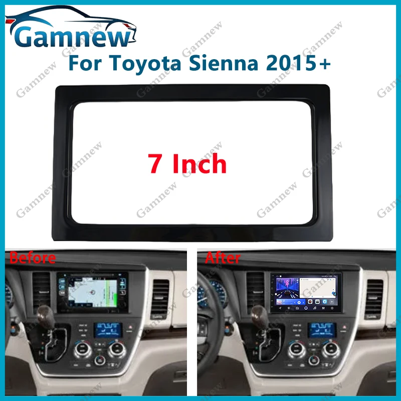 

7 inch 2DIN Car Fascia Radio Panel For Toyota Sienna 2015+ Frame Kit Install Facia Face Plate