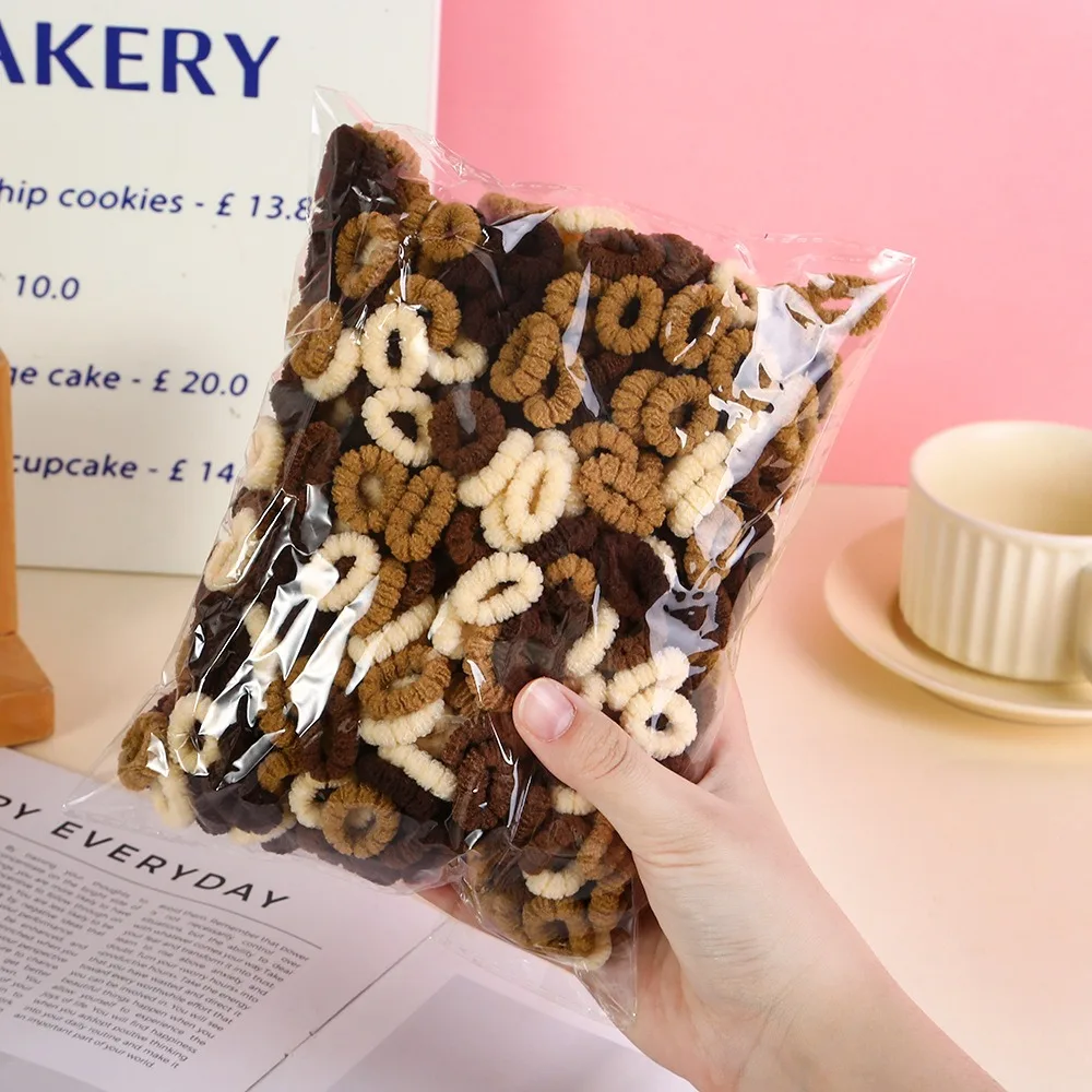 

500pcs Cute Seamless Basic Hair Rope Set Candy Color Korean Style Rubber Band High Elastic Hair Accessories Colorful Hair Tie