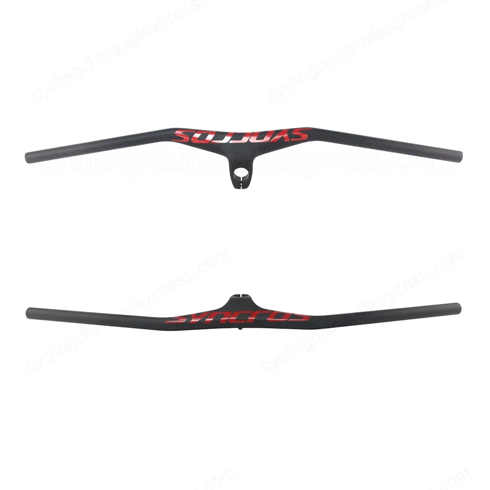 Syncros Multiple Colour Logo MTB Integrated Handlebar UD Black Full Carbon Fiber One-shaped Integrated Handlebar Sem -17Degree