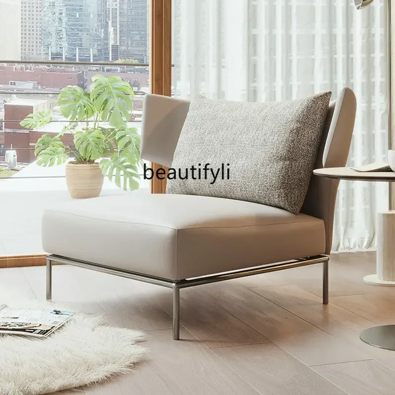 cc182R11 أريكة جلدية فاخرة واحدة لغرفة المعيشة كرسي إيطالي أريكة ترفيهية نموذج مصمم #4