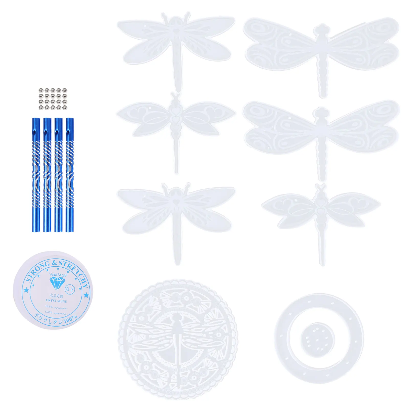 

Wind Chime Silicone Mold Dragonfly DIY Wall Hanging Crystal Epoxy Jewelry Parts Resin Craft Kits Adults Decor