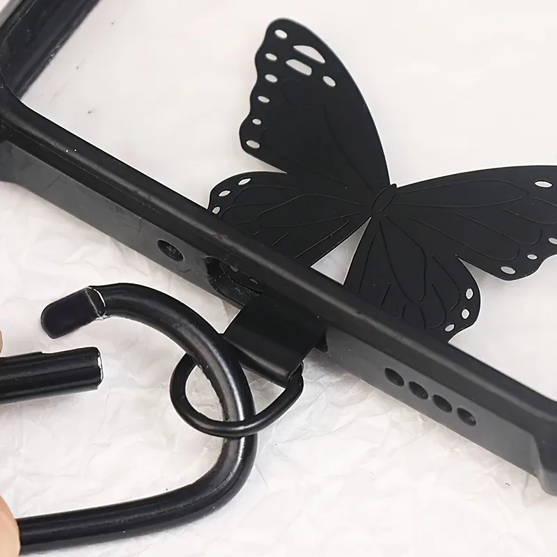 Tambalan Kartu Lanyard Ponsel Logam Kupu-kupu Universal Tab Kabel Gantung Tali Ponsel Antihilang untuk IPhone 15 Samsung Xiaomi