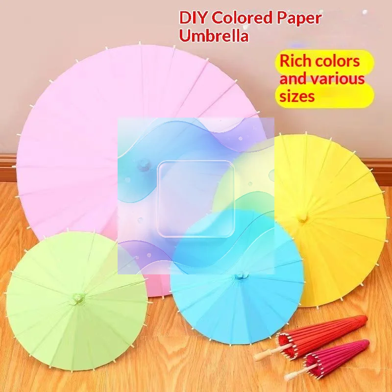 Traditional DIY Painting Paper Umbrella 20/30cm Handmade Color for Wedding Layout Kids Art Activity Home Decoration