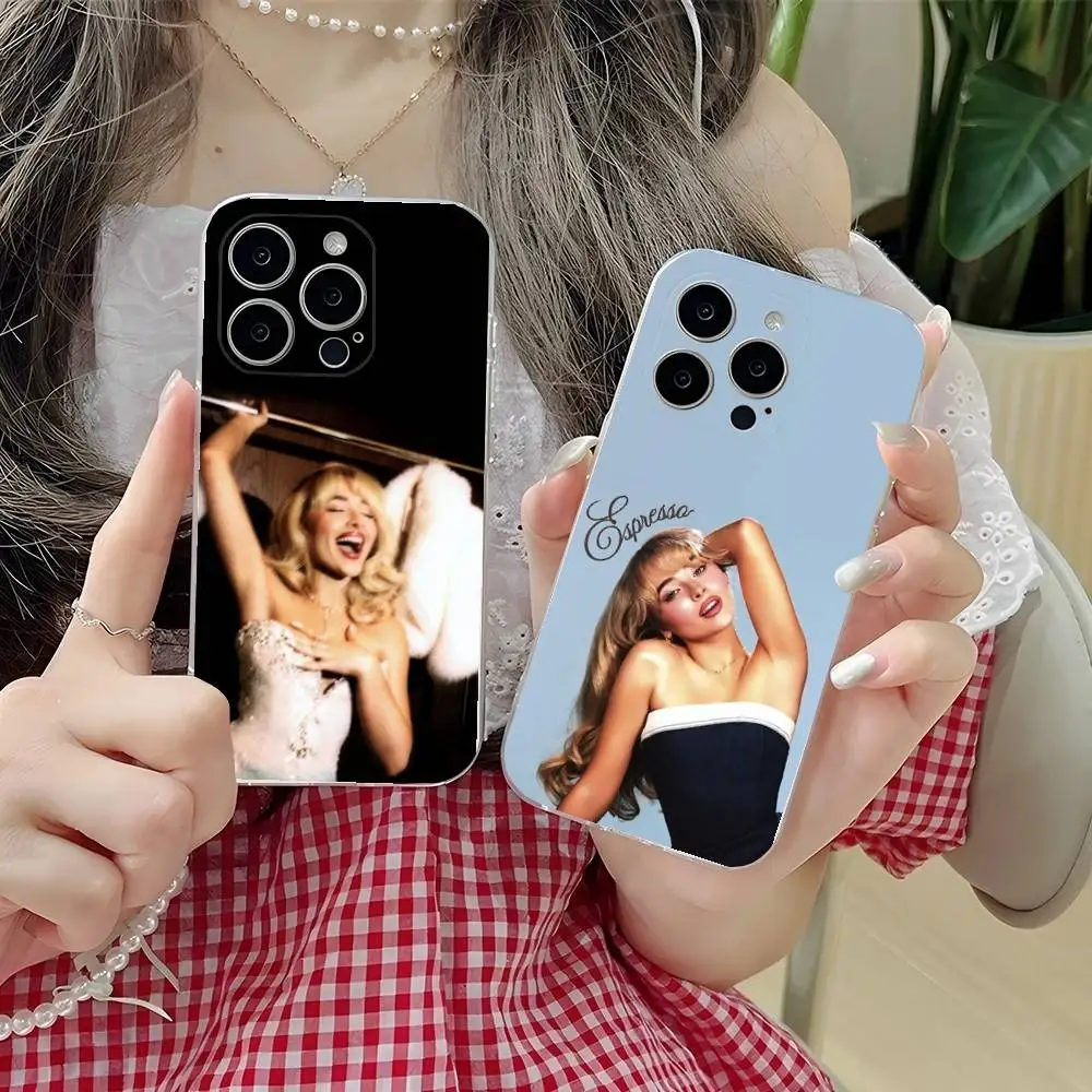 

S-Sabrina C-Carpenter Phone Case For iPhone 16,15,14,13,12,11 Plus,Pro,Max,XR,XS,Plus,E,SE4,Mini Transparent Soft Cover