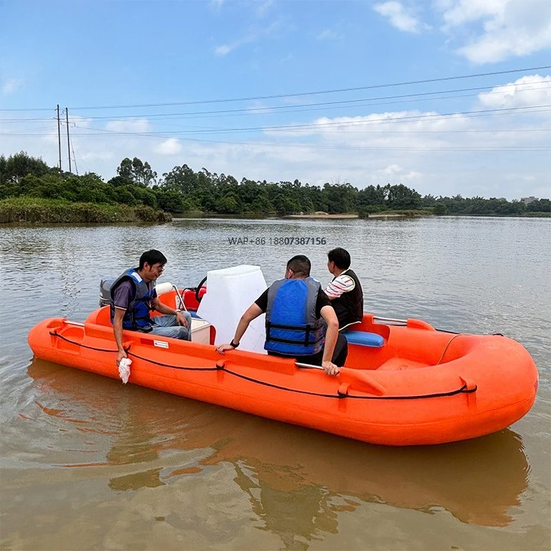 Custom 4.5m polyethylene plastic hull rowing rescue fishing boat high speed sports yacht quality made for marine rescue