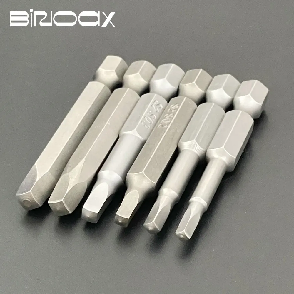 50/65mm Magnetic Square Screwdriver Bit Set S2 Steel Screw Drill Socket SQ Head Tip Adapter Precision Bat Power Tool