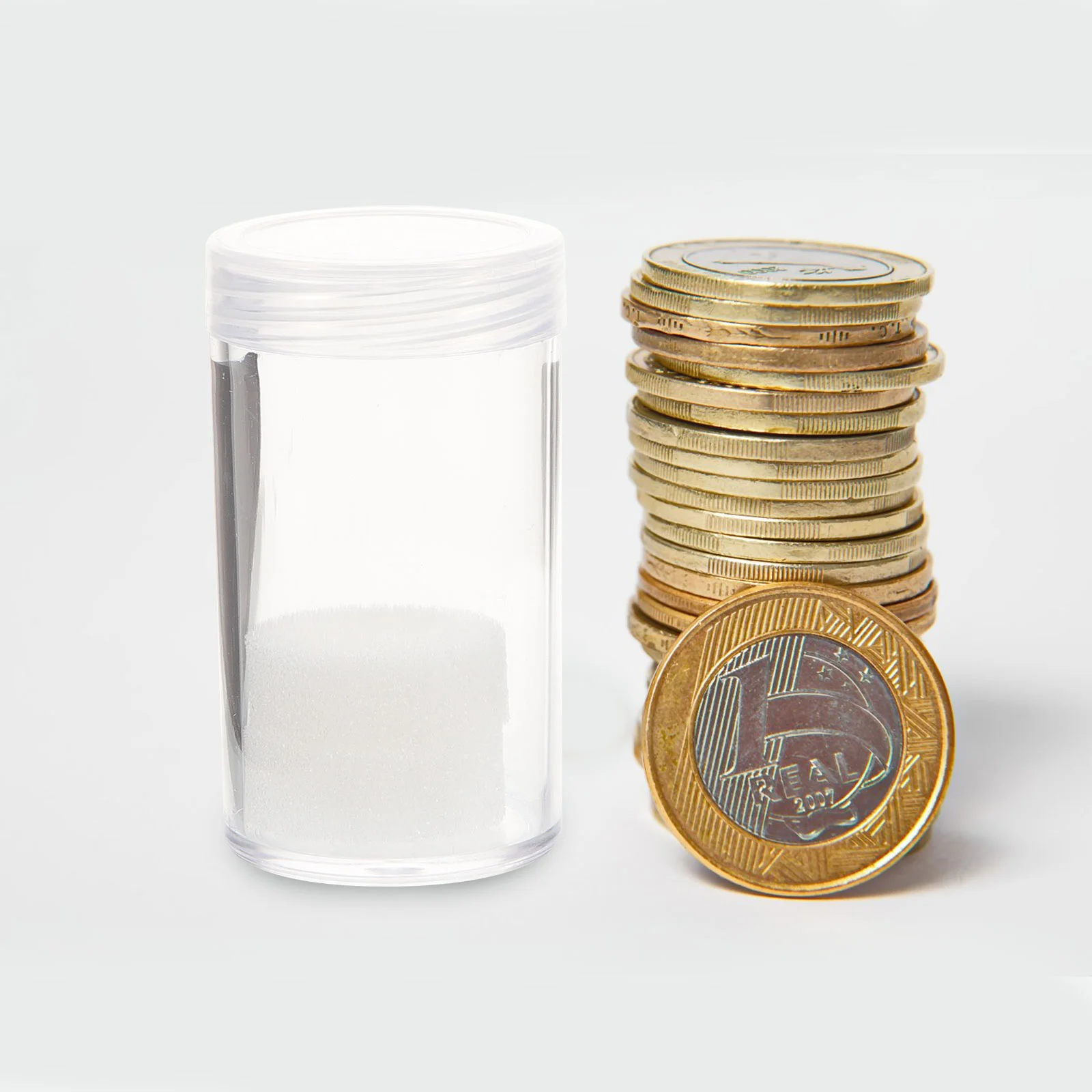 Soporte para monedas, estantes de almacenamiento, organizador, tubos de volumen entero, soportes de plástico, coleccionables, 2 uds.