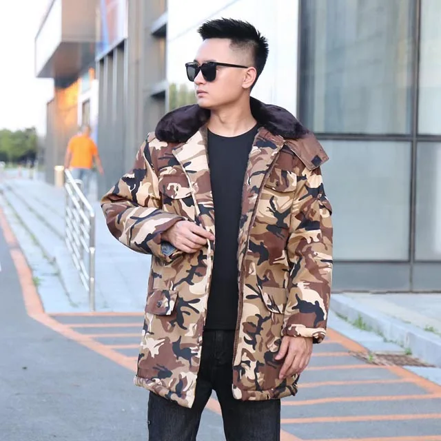 

Thiened Camouflage Cotton Coat with Fce And Hood for Men Winter Workwear Cold Storage Temperature Resistant Warmth