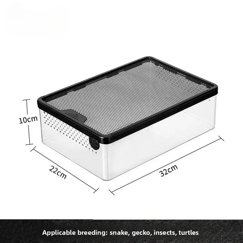 

Reptile High Transparency Feeding Box Snake Avoidance Heating Temperature Gauge Breathable Feeding Set Snake Insect Acrylic Box