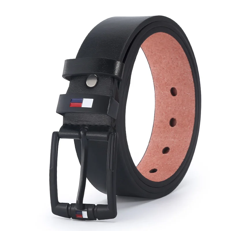 Men's PU Leather Alloy Pin Square Buckle Belt Business Leisure Belts 2023 Fashion Black Coffee Brown Waist Belts for Men