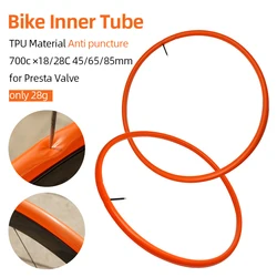 Bicycle Inner Tube Ultralight Cycling Tpu Tube 700c 18 23 25 28 Road Bike Tires 45mm 65mm 85mm Length French Valve Bicycle Parts