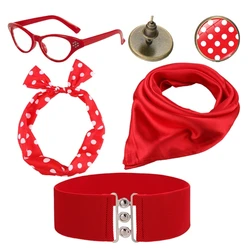 Sciarpa in per costume da donna degli anni '50 per occhiali Eye Bandana Tie Fascia per capelli Earri Dropshipping