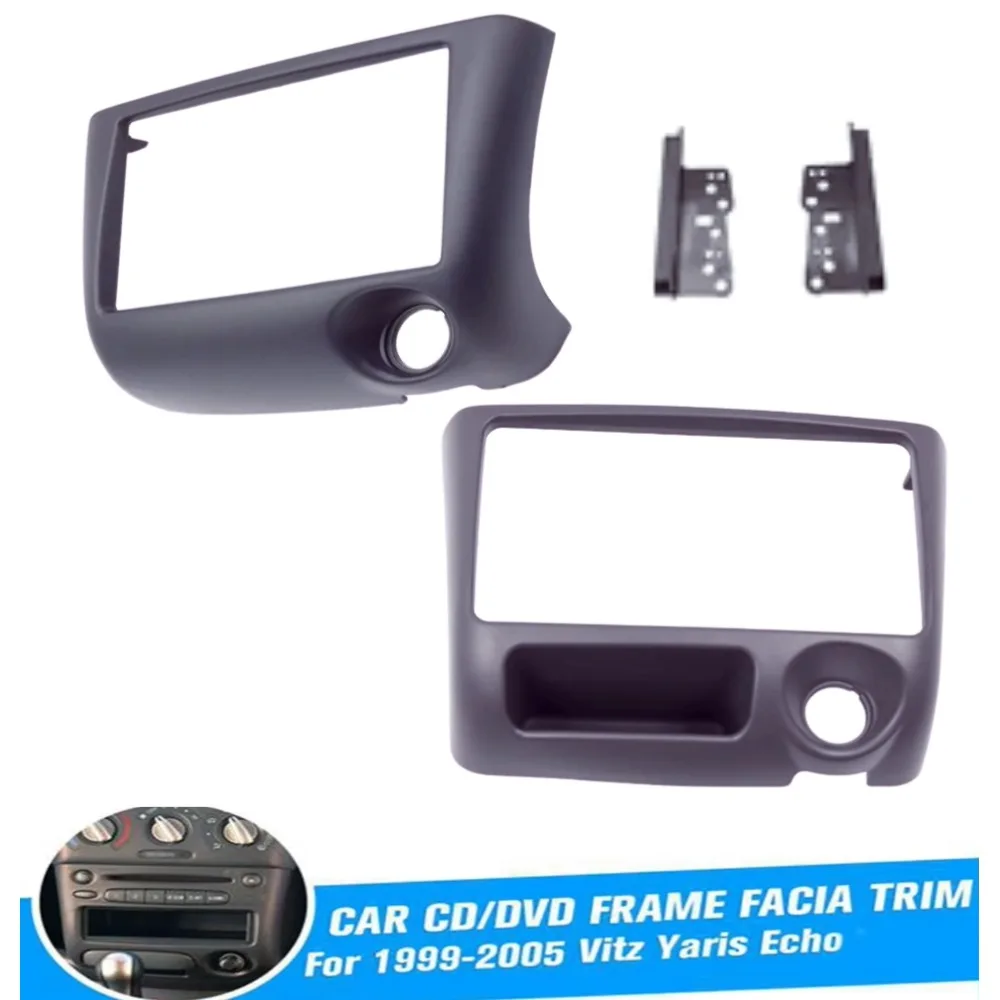 2 Din Car Stereo Radio Fascia Panel for Toyota Yaris Echo Vitz Platz 1999-2005 Audio Frame Cover Trim Kit Face Bezel