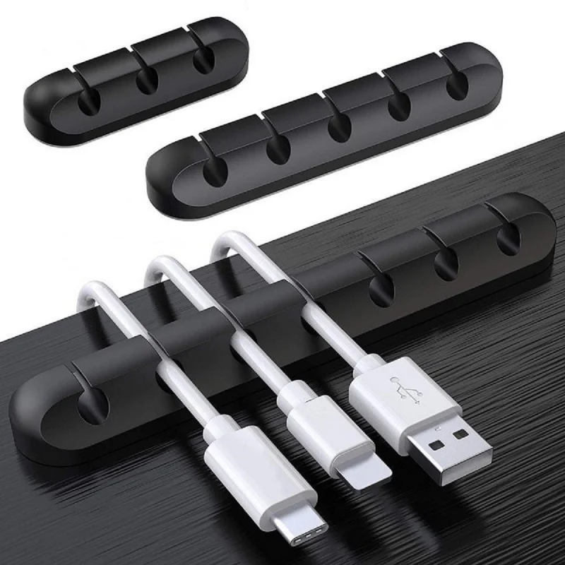 Cable Clips Cord Organizer Management Black White Usb Holder Wire Mouse Earphone Headphone Holder for Desk Car Home Office Study