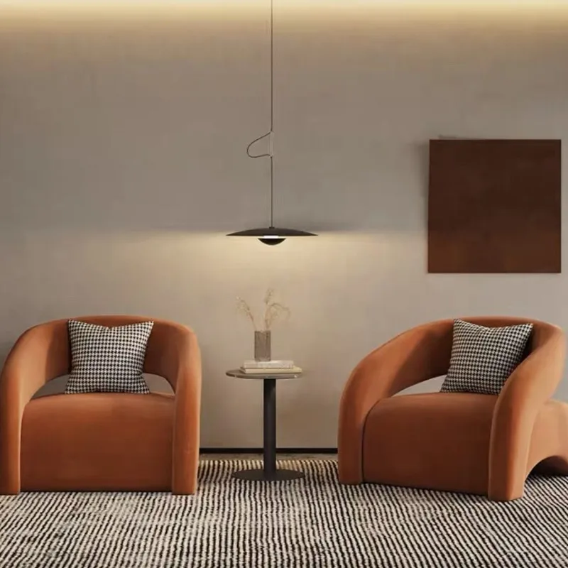 Single Sofa,leisure Living Room, Balcony, Single Chair, Backrest Chair,lamb Velvet Curved Chair,homestay Hotel Reception Chairs