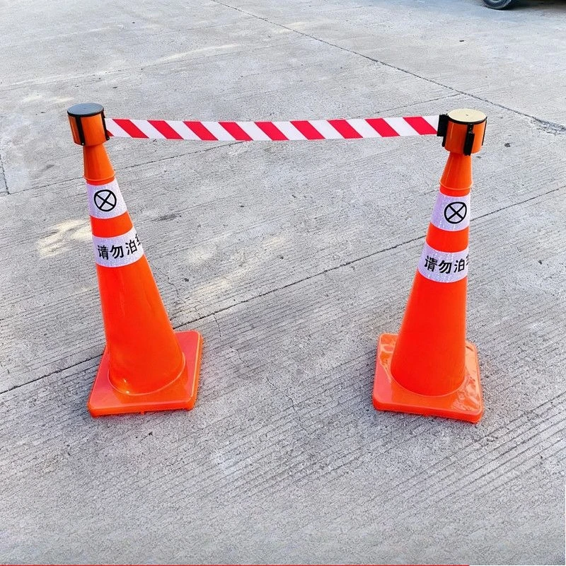 Red White Retractable Cone Bar 2/3/5M PVC Road Cone Connector Telescopic Isolation Extension Head
