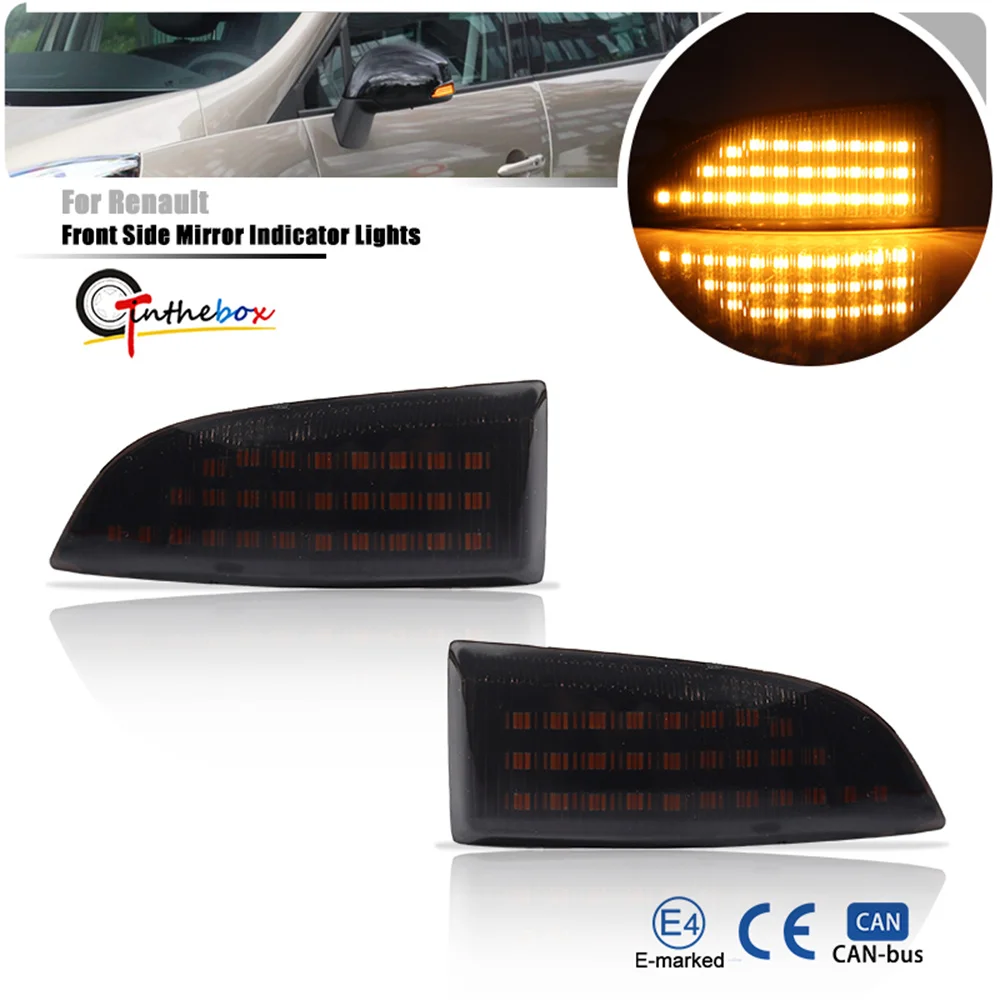 Front Side View Mirror Lights Sequential LED Turn Signal Lights For Renault Grand Scenic 3 Megane MK3 Laguna Fluence Latitude