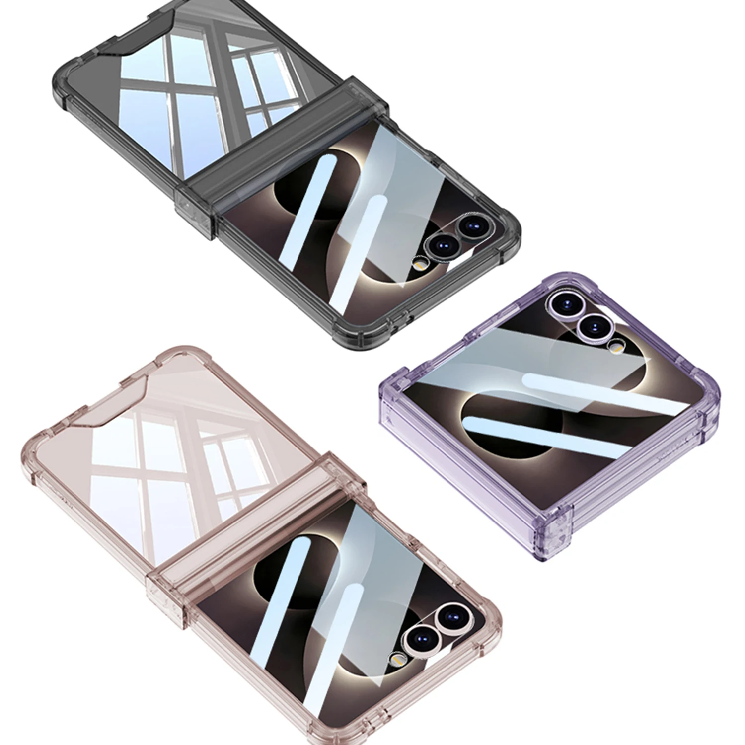 3 in 1 Protector For Samsung Galaxy Z Flip 8 Case Protective Anti Shock Soft with film Mobile Phone Back Cover