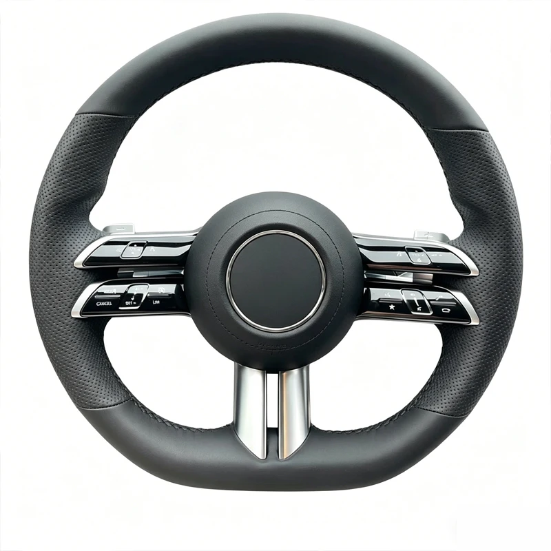 Hand Sewing Leather Car Steering Wheel Cover for Mercedes benz AMG GT A35 A45 A45S C43 CLS53 E53 E63 EQE 43 53 SL43 SL55 SL63