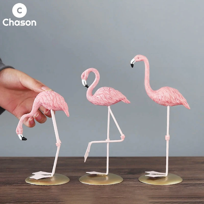 Nordic Flamingo Figurine Figure Statue Sculpture Living Room Office Wedding Party Ornaments Home Decor Decoration Accessories