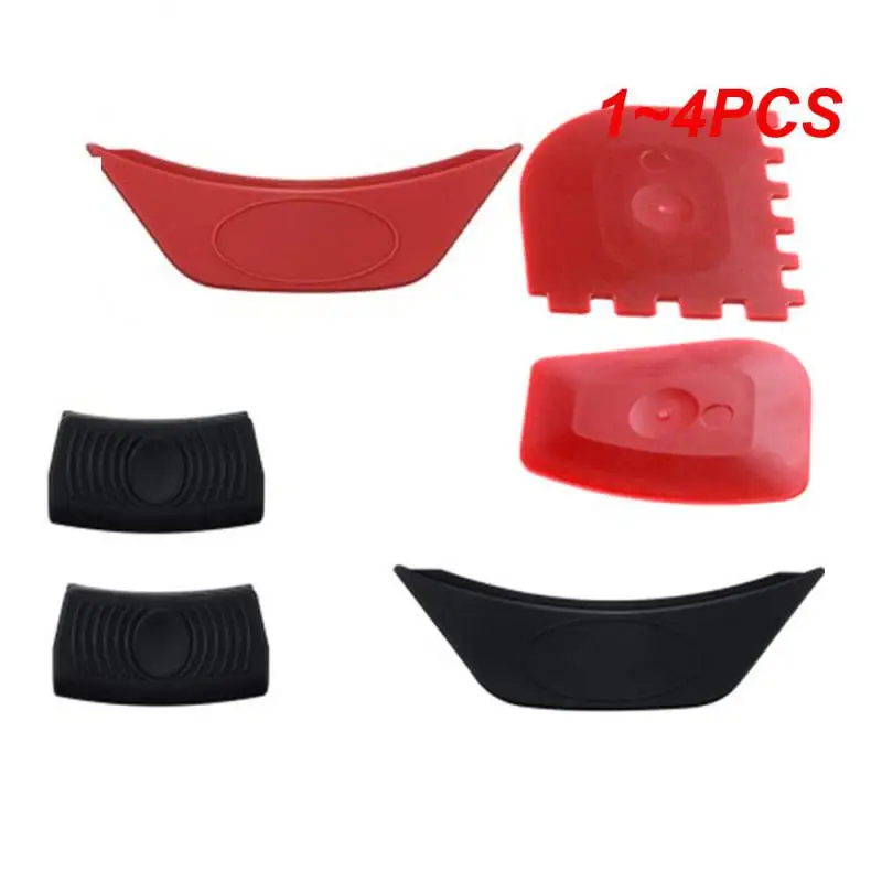 1~4PCS Smooth Serrated Scraper Baking Scraper Iron Pot Cleaning Scraper Edge Side Cleaning Two Bbq Plastic Cleaning Scrapers