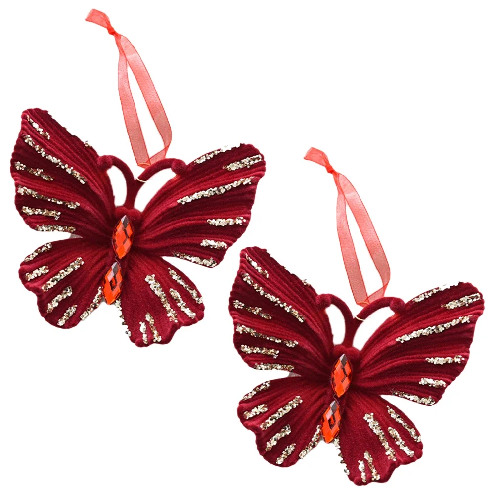 Enhance The Christmas Atmosphere At Home With Christmas Red Flocking Ornaments Christmas Home Decoration Products