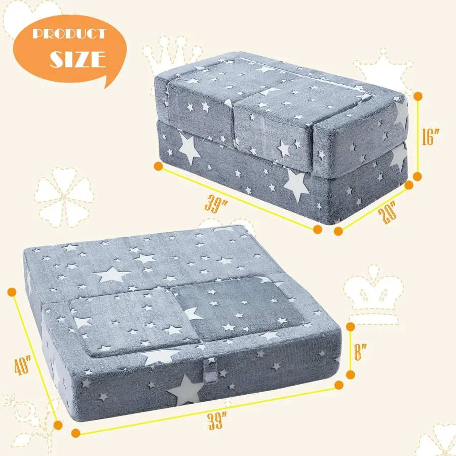 Speelbank 3in1 modulaire peuterbabysofa's Schuimfauteuil voor jongens Meisjes Converteerbare bank tot ligstoel Uitklapbare meubelbank P