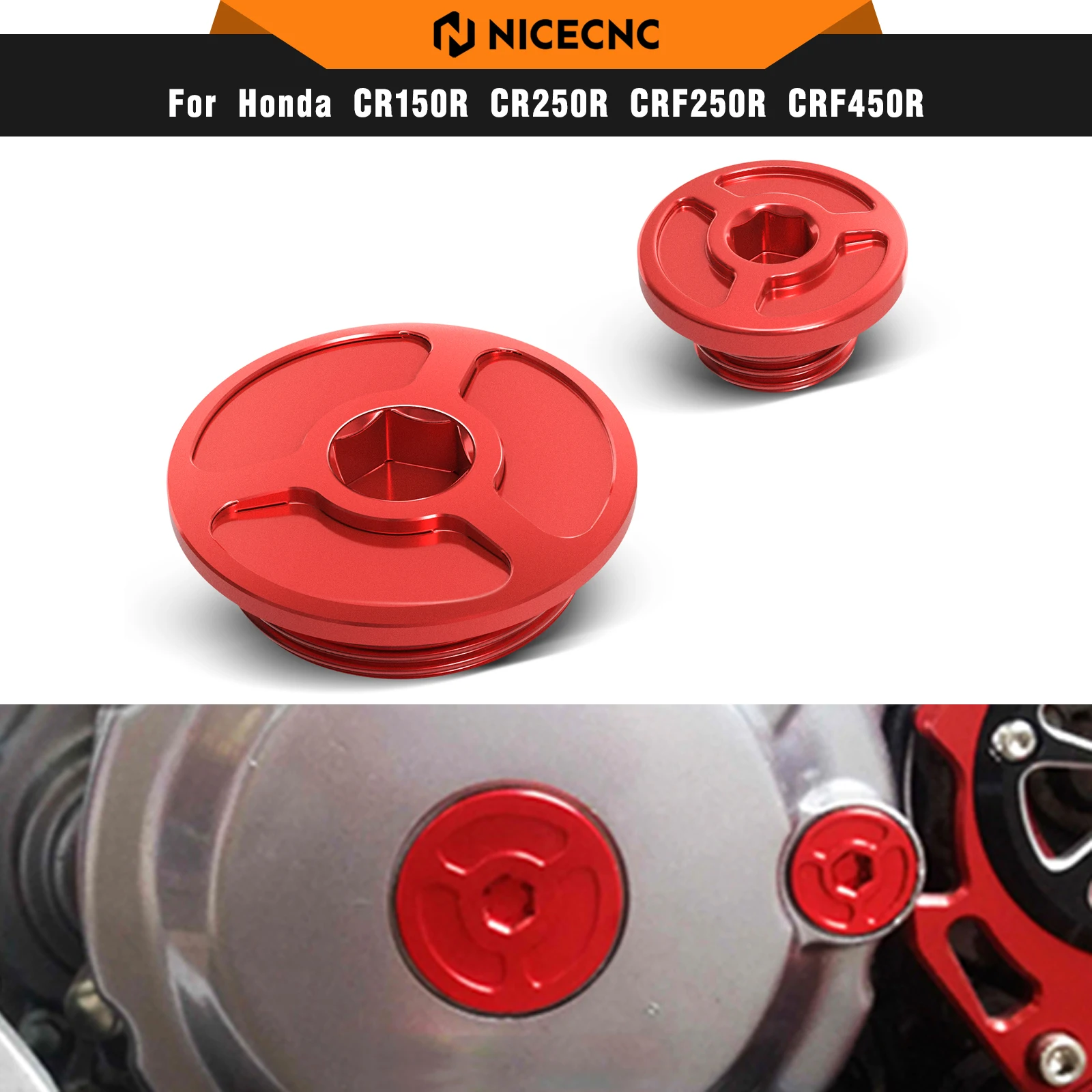 

NICECNC For Honda CRF250R CRF450R Crankcase Cover Engine Timing Plug CRF450X CRF250L/M CRF250 RALLY CRF230F CRF1000L XR650L