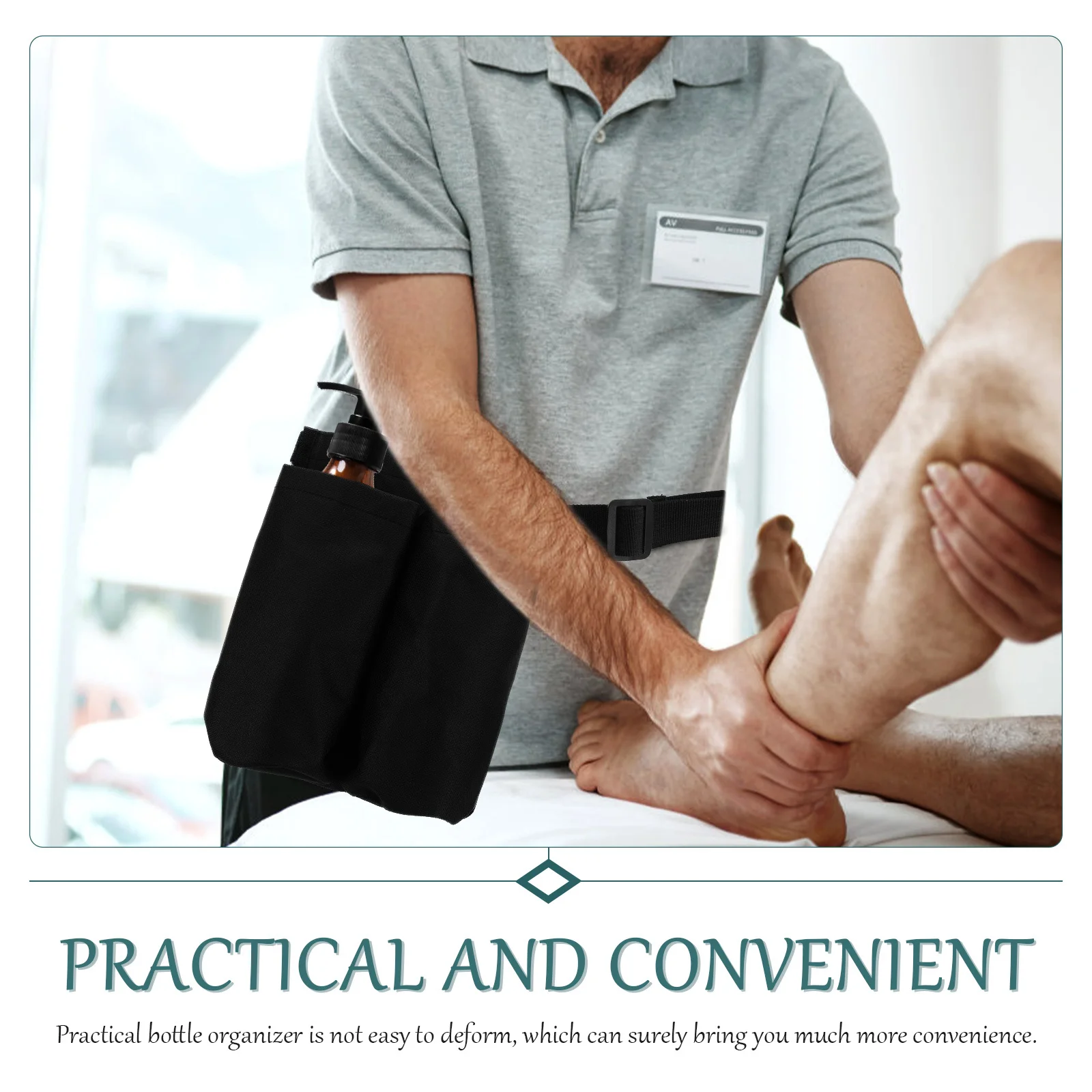 

Massage Bottle Storage Bag Double Portable Waist Pouch Strong Buckle Design Oil Lotion Container Organizer for Masseurs