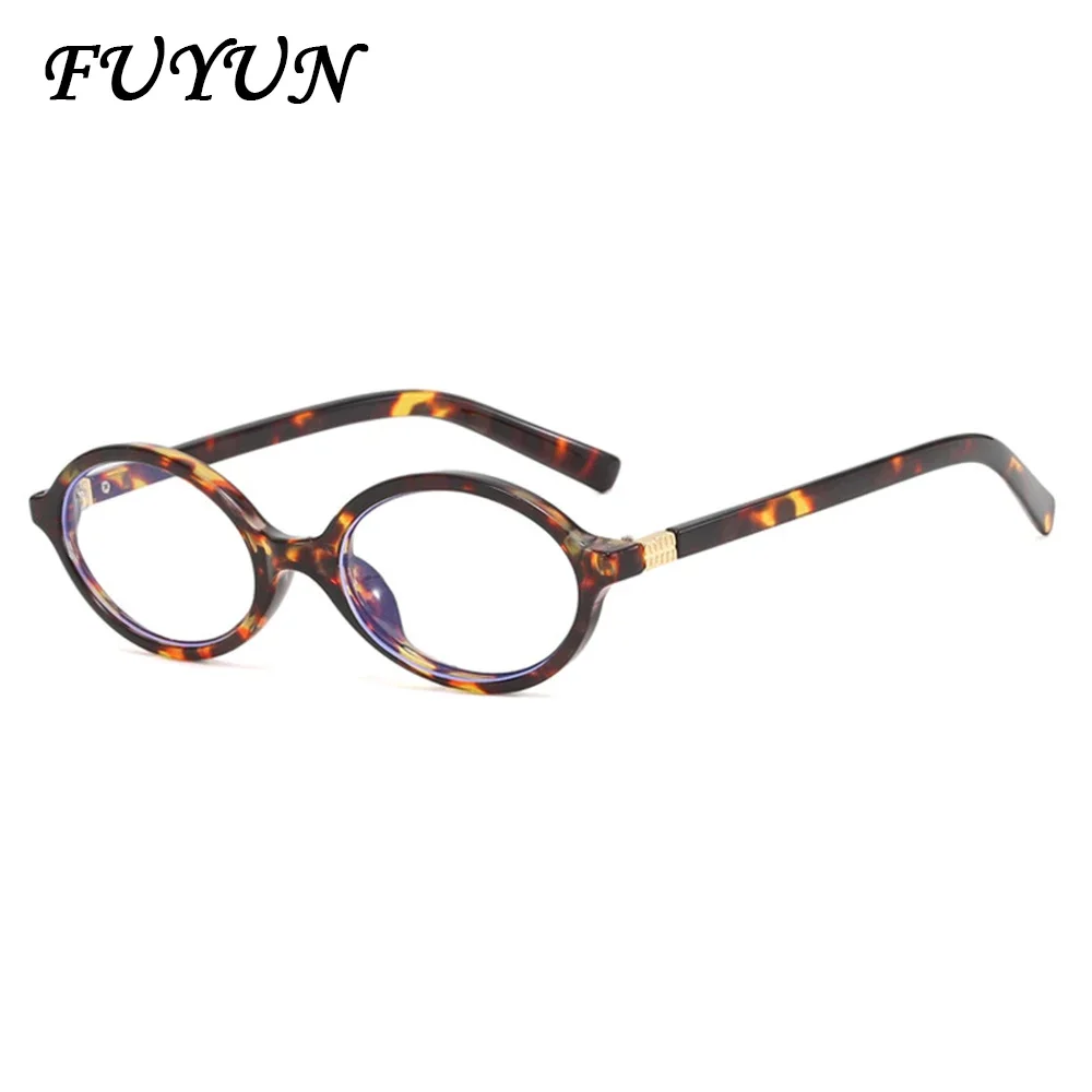 Leopard Oval Shaped Women Anti Blue Light Glasses Trendy Brand Designer Design Frame for Men Girl Neutral Literature Glasses