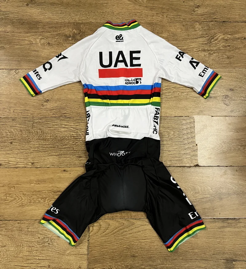 LASER CUT Skinsuit 2024 UAE TEAM World Champion Bodysuit SHORT Cycling Jersey Bike Bicycle Clothing Maillot Ropa Ciclismo