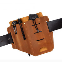 Genuine Leather Tactical Men's Sling Bag Belt Organizer Vintage Durable EDC Flashlight and Multitool Waist Pack Multicam