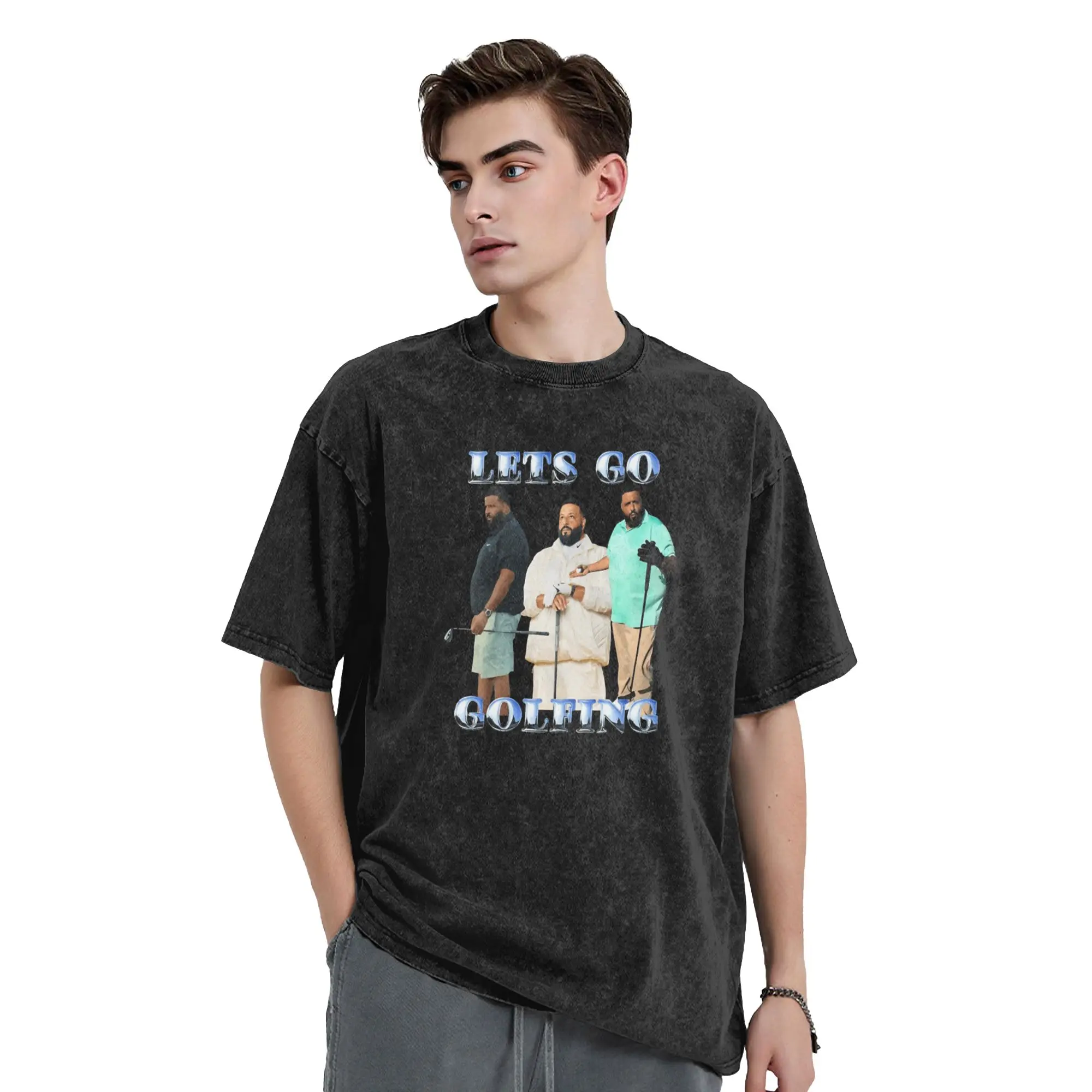 DJ Khaled Let's Go Golfing T Shirts Men's  Cotton Funny T-Shirts Crewneck  Tee Shirt Short Sleeve Clothing New Arrival
