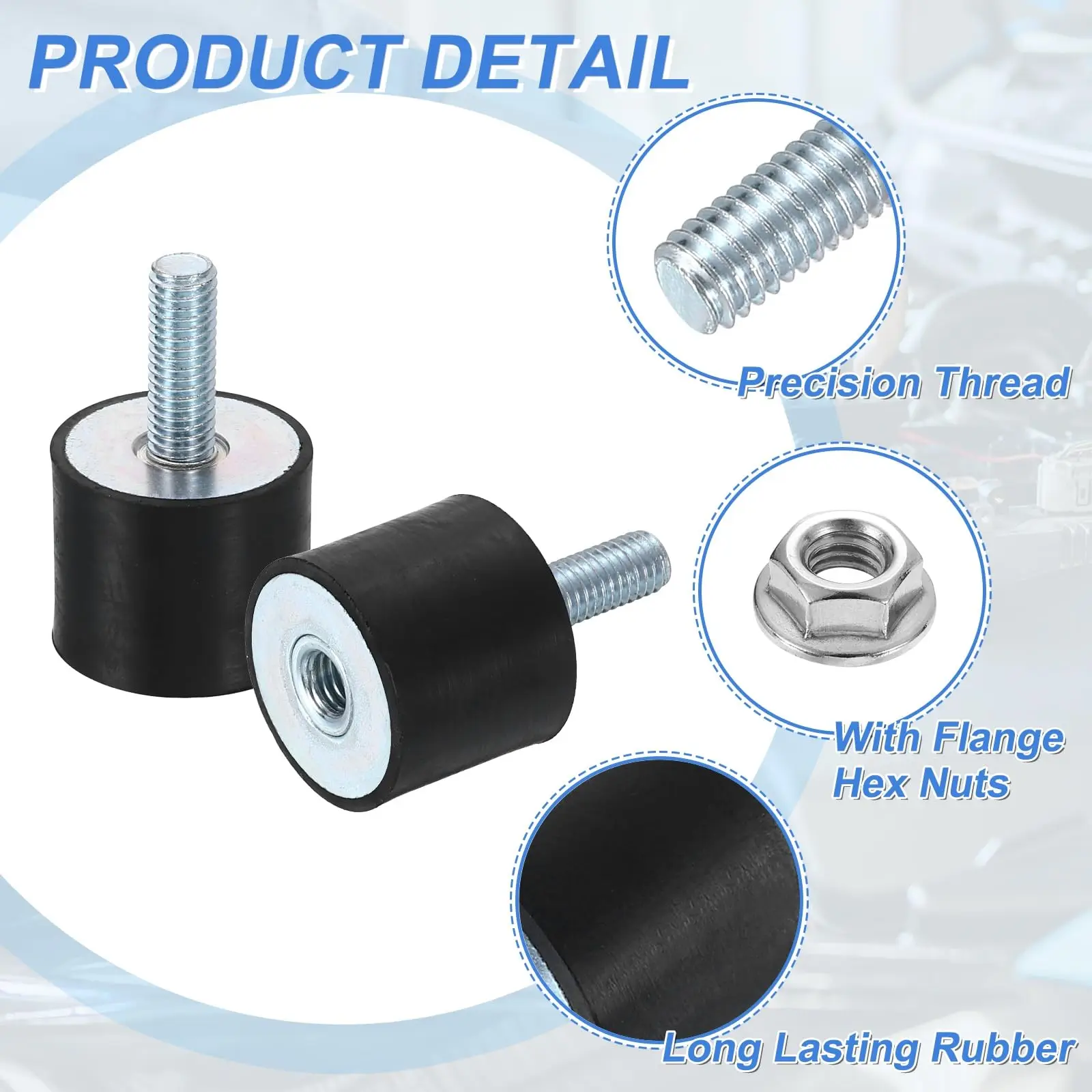 محرك جبل امتصاص الصدمات الفولاذ المقاوم للصدأ + المطاط VD30 * 20 M8 * 23 محرك جبل امتصاص الصدمات قطع الغيار الصناعية